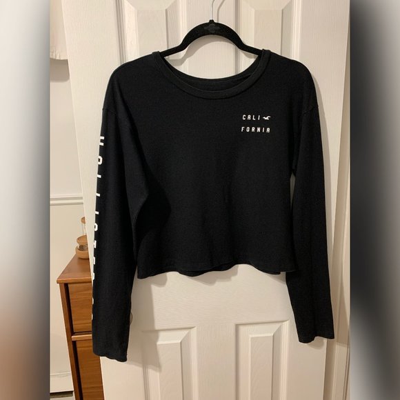 Hollister Black Graphic Long Sleeve Tee - Picture 1 of 7